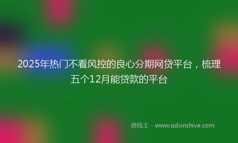 2025年热门不看风控的良心分期网贷平台，梳理五个12月能贷款的平台
