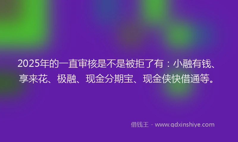 2025年的一直审核是不是被拒了有：小融有钱、享来花、极融、现金分期宝、现金侠快借通等。