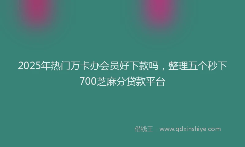 2025年热门万卡办会员好下款吗，整理五个秒下700芝麻分贷款平台