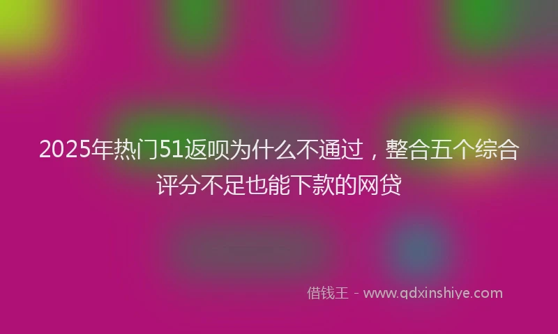 2025年热门51返呗为什么不通过，整合五个综合评分不足也能下款的网贷