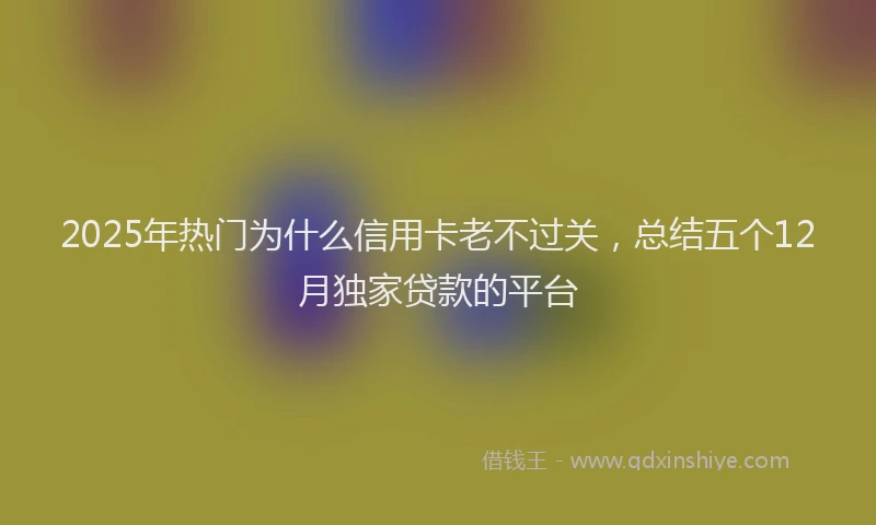 2025年热门为什么信用卡老不过关，总结五个12月独家贷款的平台