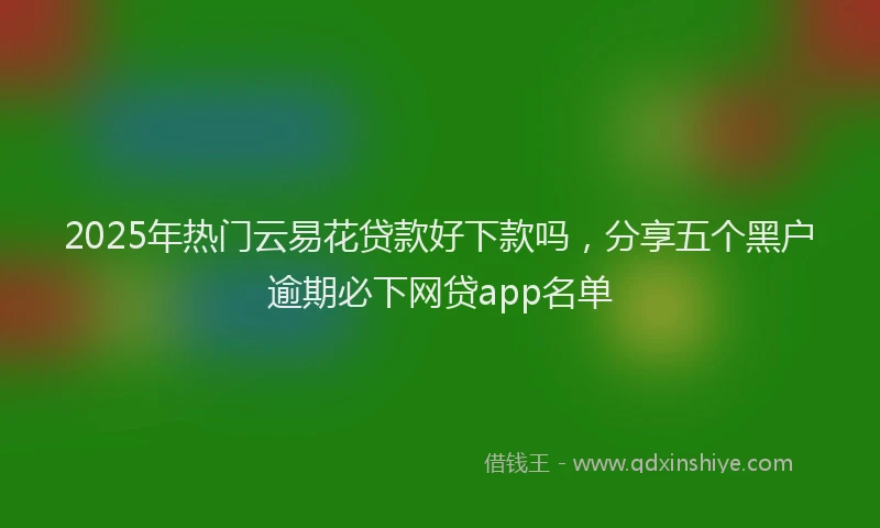2025年热门云易花贷款好下款吗，分享五个黑户逾期必下网贷app名单