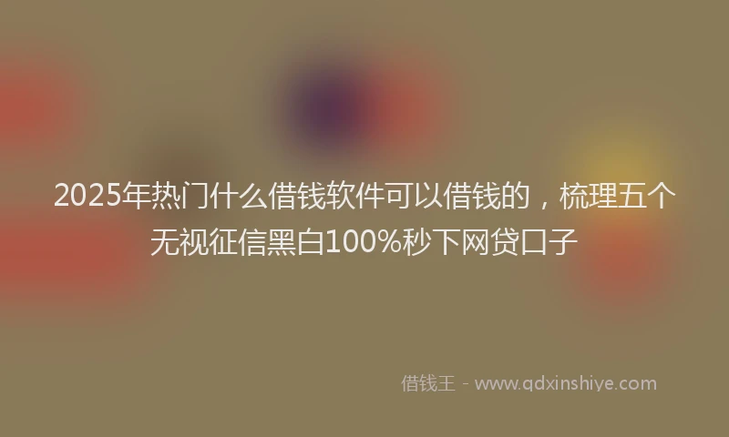 2025年热门什么借钱软件可以借钱的，梳理五个无视征信黑白100%秒下网贷口子