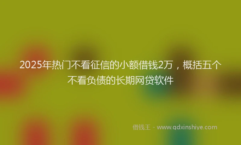 2025年热门不看征信的小额借钱2万，概括五个不看负债的长期网贷软件