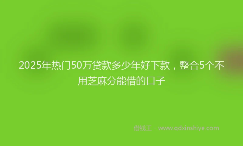 2025年热门50万贷款多少年好下款，整合5个不用芝麻分能借的口子