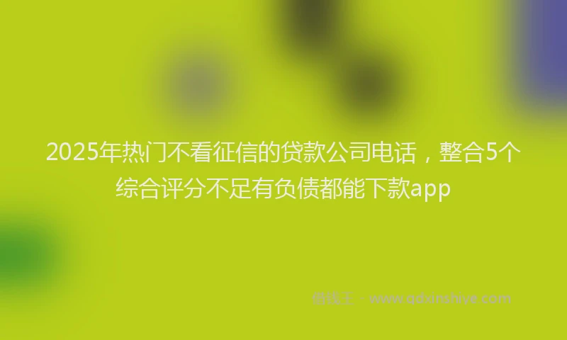 2025年热门不看征信的贷款公司电话，整合5个综合评分不足有负债都能下款app
