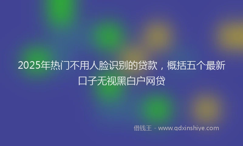 2025年热门不用人脸识别的贷款，概括五个最新口子无视黑白户网贷