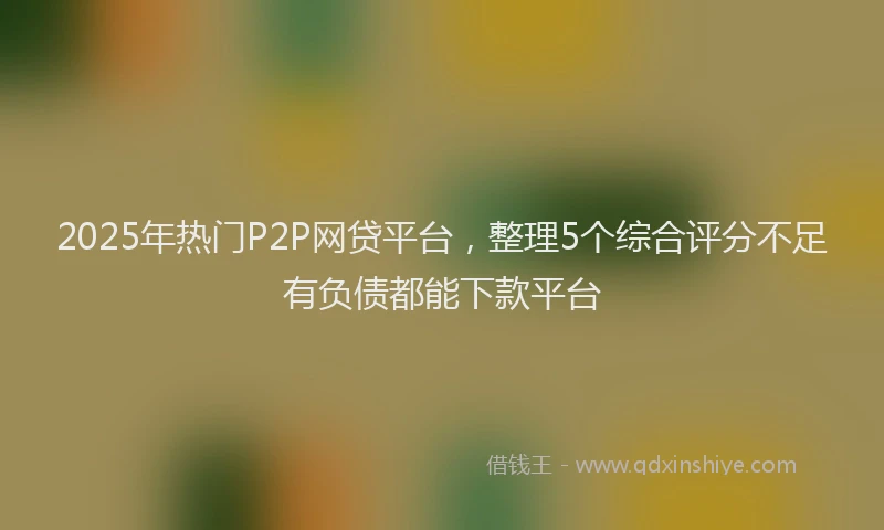2025年热门P2P网贷平台，整理5个综合评分不足有负债都能下款平台