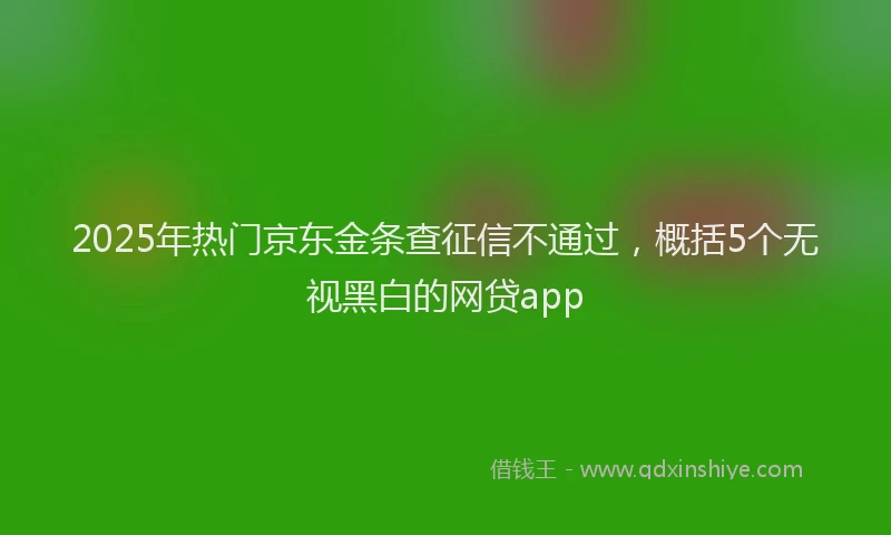 2025年热门京东金条查征信不通过，概括5个无视黑白的网贷app