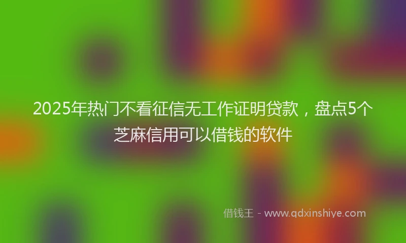 2025年热门不看征信无工作证明贷款，盘点5个芝麻信用可以借钱的软件