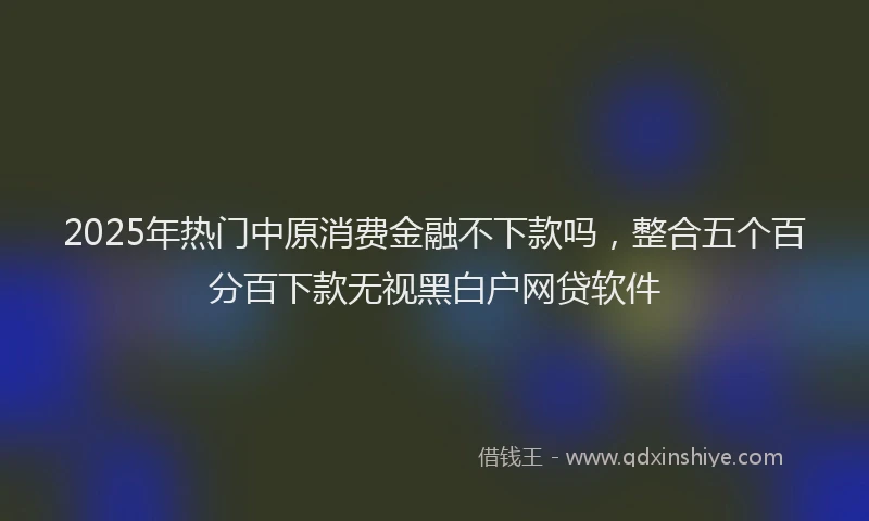 2025年热门中原消费金融不下款吗，整合五个百分百下款无视黑白户网贷软件