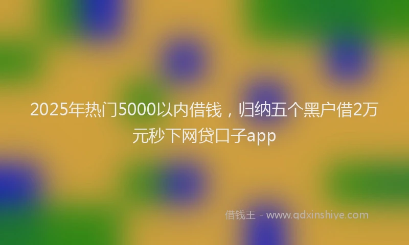 2025年热门5000以内借钱，归纳五个黑户借2万元秒下网贷口子app