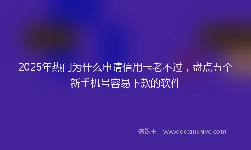 2025年热门为什么申请信用卡老不过，盘点五个新手机号容易下款的软件