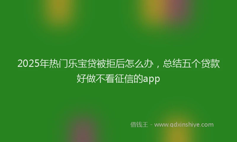 2025年热门乐宝贷被拒后怎么办，总结五个贷款好做不看征信的app