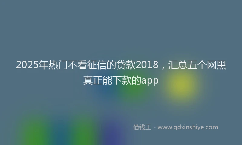 2025年热门不看征信的贷款2018，汇总五个网黑真正能下款的app