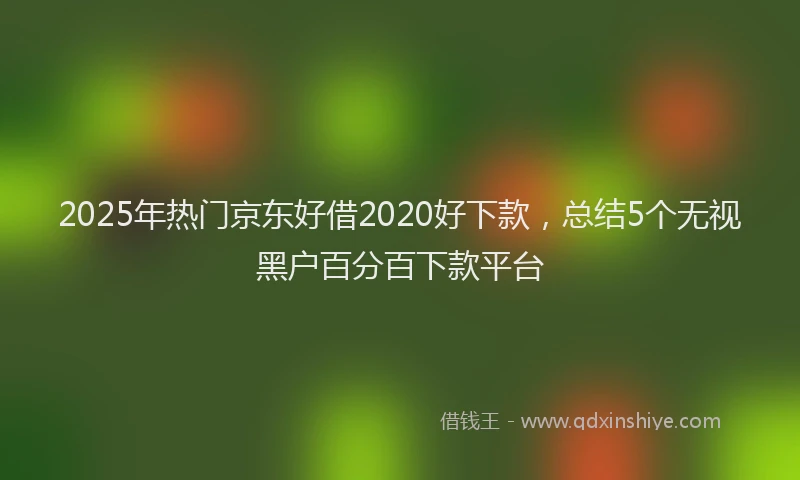 2025年热门京东好借2020好下款，总结5个无视黑户百分百下款平台
