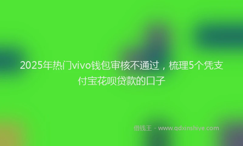 2025年热门vivo钱包审核不通过，梳理5个凭支付宝花呗贷款的口子
