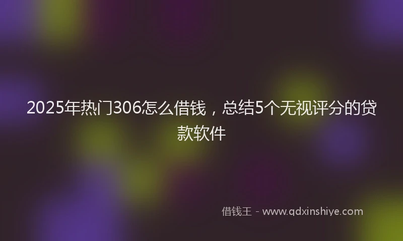 2025年热门306怎么借钱，总结5个无视评分的贷款软件