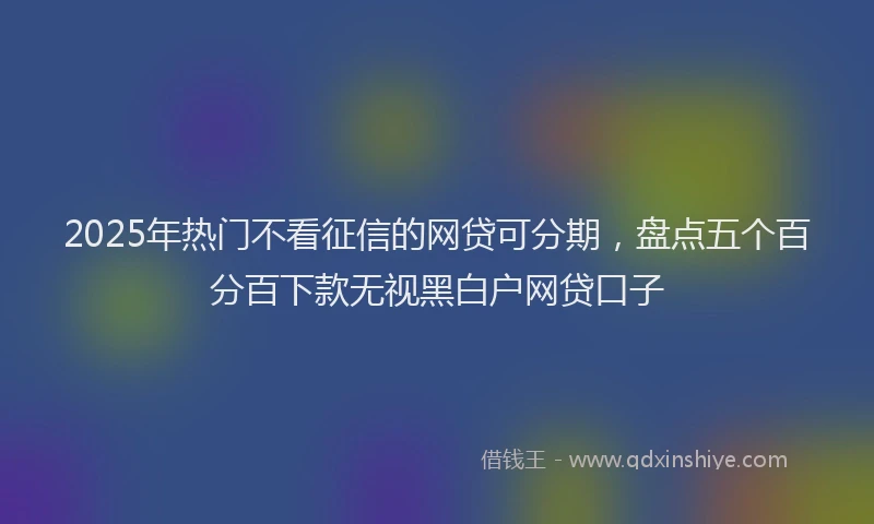 2025年热门不看征信的网贷可分期，盘点五个百分百下款无视黑白户网贷口子