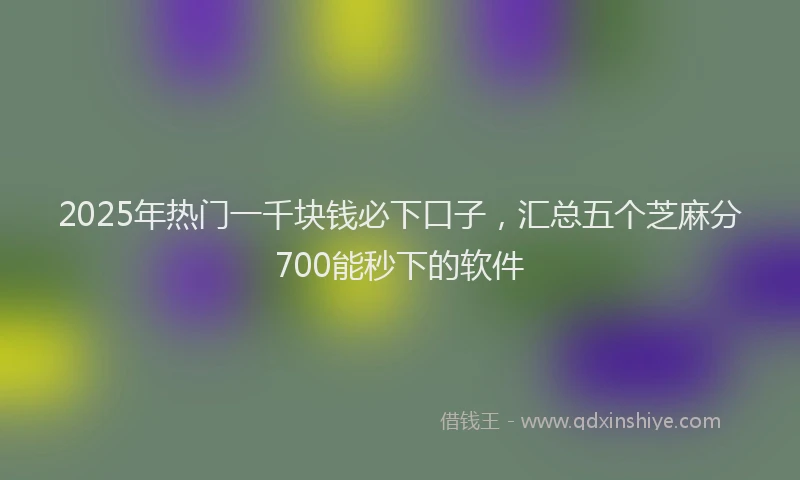 2025年热门一千块钱必下口子，汇总五个芝麻分700能秒下的软件