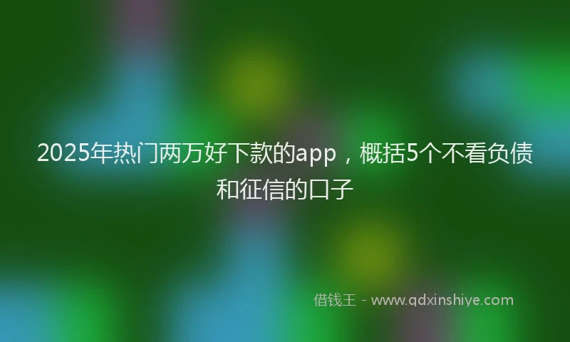 2025年热门两万好下款的app，概括5个不看负债和征信的口子