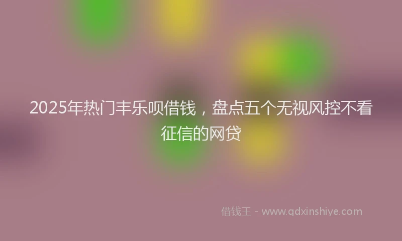 2025年热门丰乐呗借钱，盘点五个无视风控不看征信的网贷