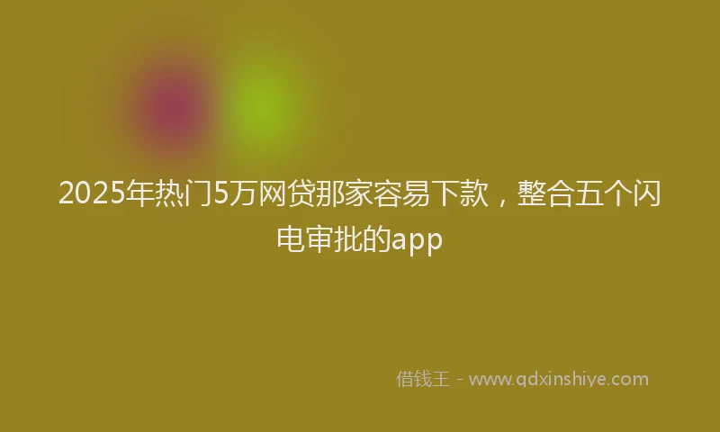 2025年热门5万网贷那家容易下款，整合五个闪电审批的app