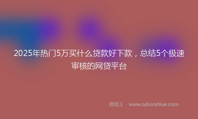2025年热门5万买什么贷款好下款，总结5个极速审核的网贷平台