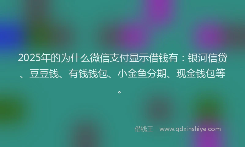 2025年的为什么微信支付显示借钱有：银河信贷、豆豆钱、有钱钱包、小金鱼分期、现金钱包等。