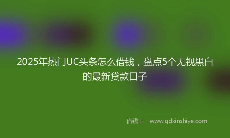 2025年热门UC头条怎么借钱，盘点5个无视黑白的最新贷款口子