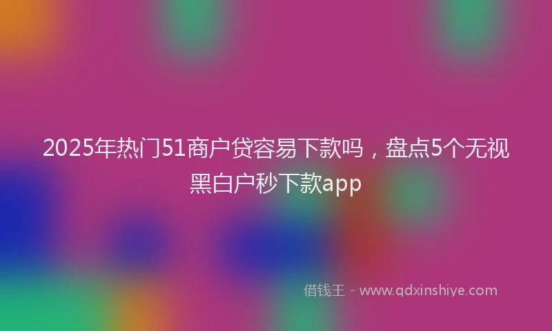 2025年热门51商户贷容易下款吗，盘点5个无视黑白户秒下款app