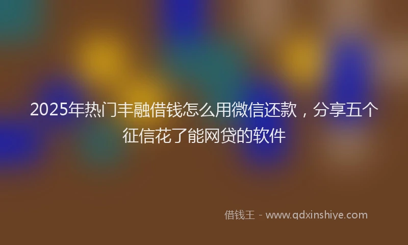 2025年热门丰融借钱怎么用微信还款，分享五个征信花了能网贷的软件