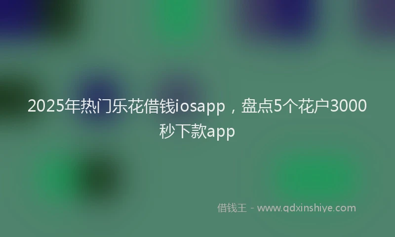 2025年热门乐花借钱iosapp，盘点5个花户3000秒下款app