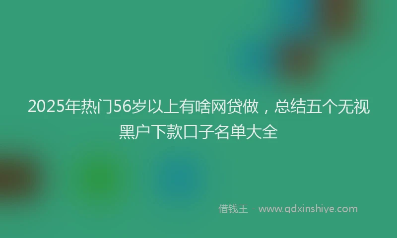 2025年热门56岁以上有啥网贷做，总结五个无视黑户下款口子名单大全