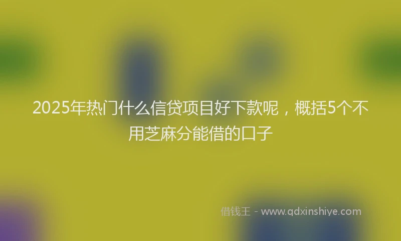 2025年热门什么信贷项目好下款呢，概括5个不用芝麻分能借的口子