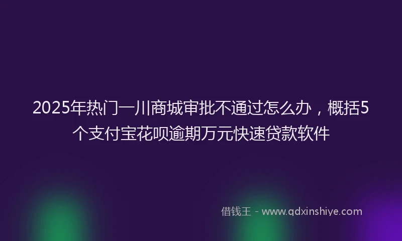 2025年热门一川商城审批不通过怎么办，概括5个支付宝花呗逾期万元快速贷款软件