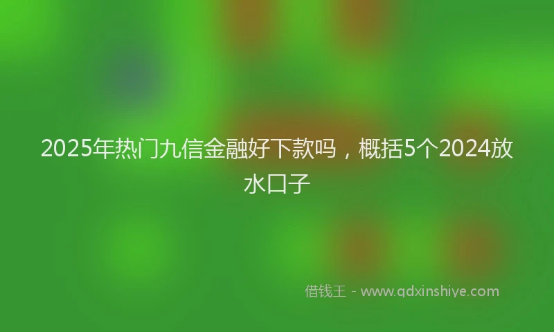 2025年热门九信金融好下款吗，概括5个2024放水口子