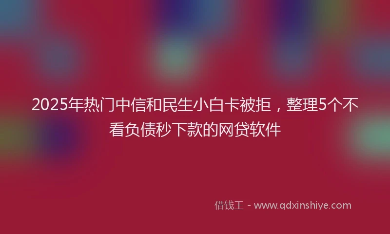 2025年热门中信和民生小白卡被拒，整理5个不看负债秒下款的网贷软件