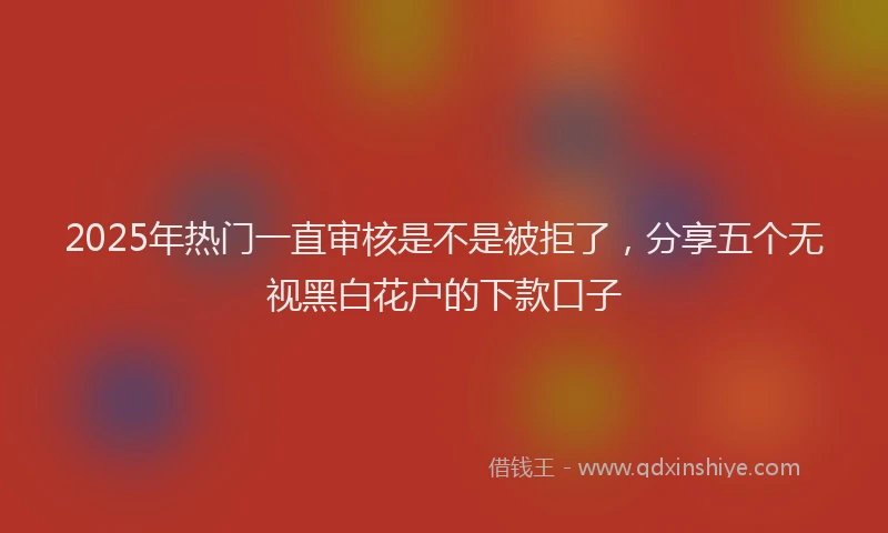 2025年热门一直审核是不是被拒了，分享五个无视黑白花户的下款口子