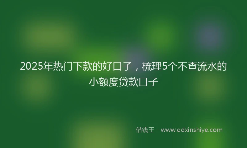 2025年热门下款的好口子，梳理5个不查流水的小额度贷款口子