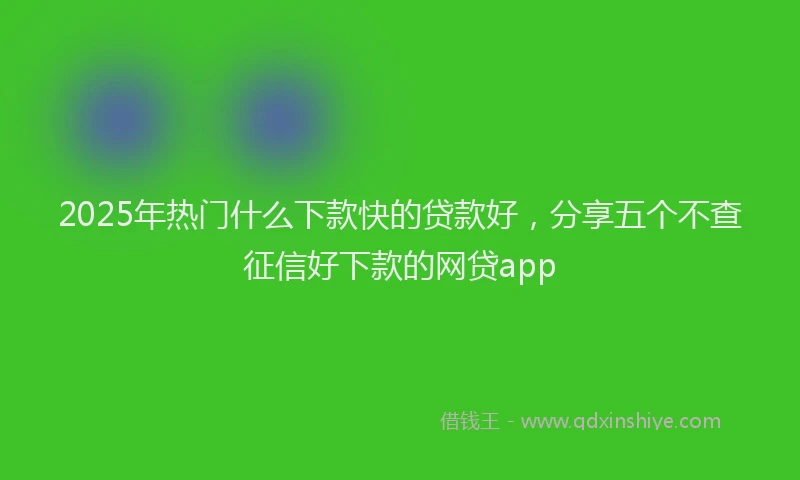 2025年热门什么下款快的贷款好，分享五个不查征信好下款的网贷app