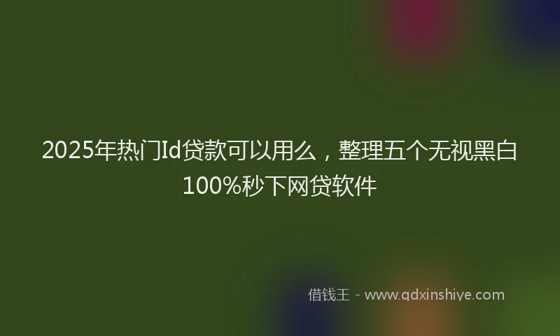 2025年热门Id贷款可以用么，整理五个无视黑白100%秒下网贷软件