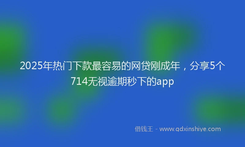 2025年热门下款最容易的网贷刚成年，分享5个714无视逾期秒下的app