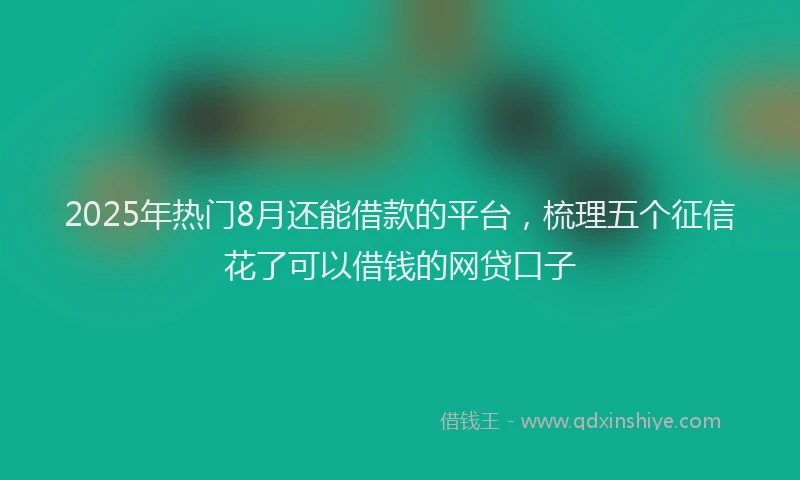 2025年热门8月还能借款的平台，梳理五个征信花了可以借钱的网贷口子