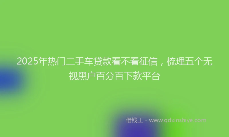 2025年热门二手车贷款看不看征信，梳理五个无视黑户百分百下款平台