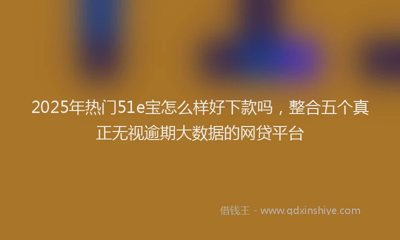 2025年热门51e宝怎么样好下款吗，整合五个真正无视逾期大数据的网贷平台