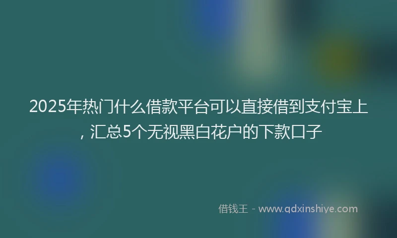 2025年热门什么借款平台可以直接借到支付宝上，汇总5个无视黑白花户的下款口子