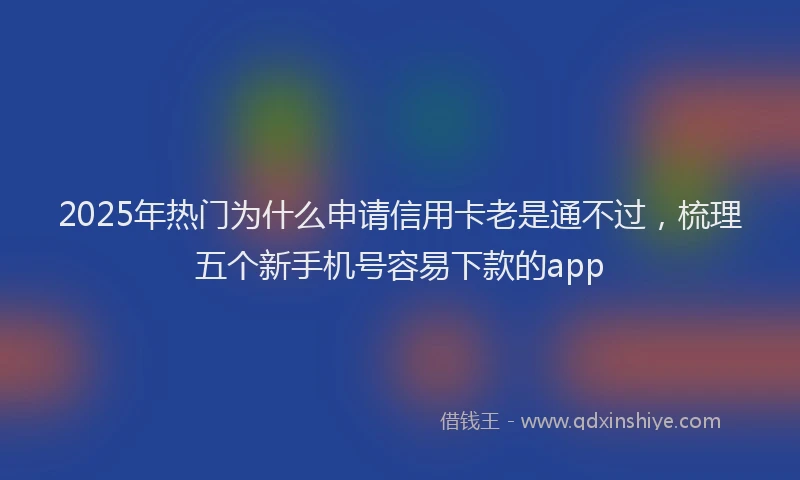 2025年热门为什么申请信用卡老是通不过，梳理五个新手机号容易下款的app