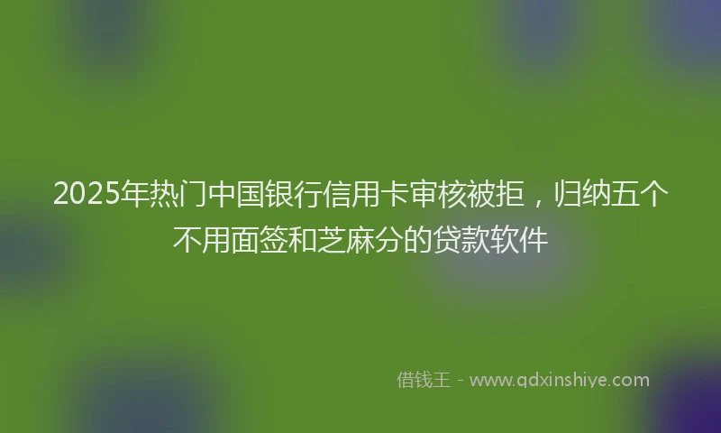 2025年热门中国银行信用卡审核被拒，归纳五个不用面签和芝麻分的贷款软件