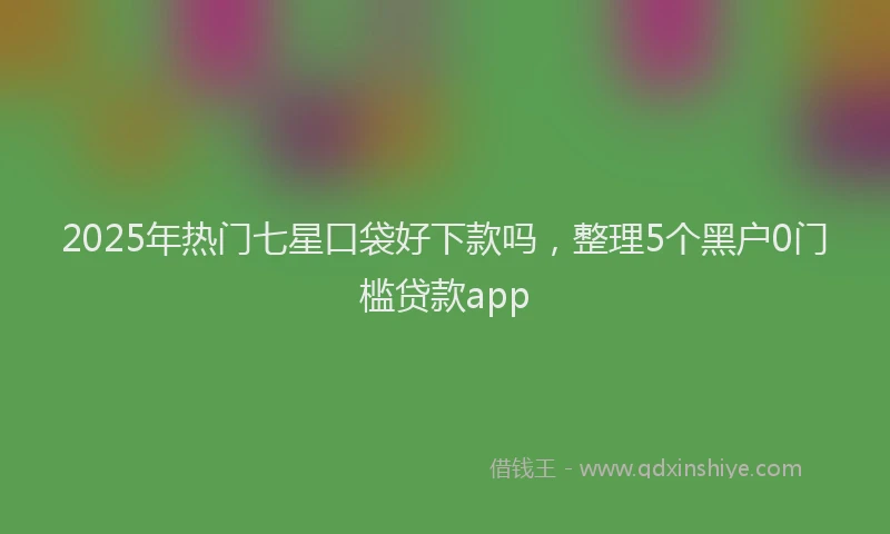 2025年热门七星口袋好下款吗，整理5个黑户0门槛贷款app